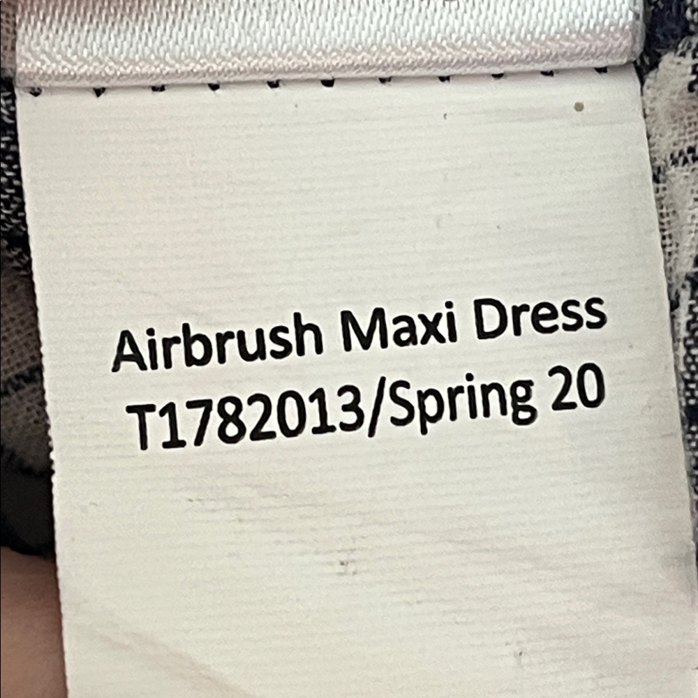 Toad&Co S Airbrush Maxi Dress Organic Cotton blue Stripe plaid sleeveless - Picture 7 of 13